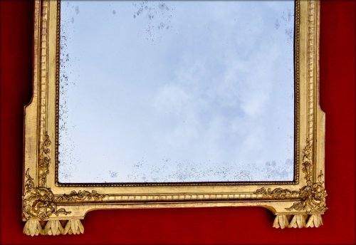 Antiquités - Miroir Louis XVI à fronton