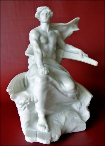 Sculpture en marbre signée G COLIN - Sculpture Style Art Déco