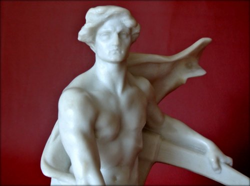 Art Déco - Carrara marble Sculpture by G COLIN