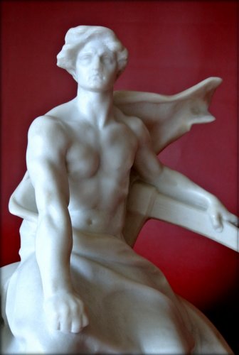 Antiquités - Carrara marble Sculpture by G COLIN