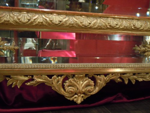 Miroirs, Trumeaux  - Grand miroir Napoléon III à parcloses