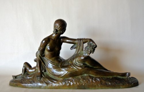 &quot;Venus et Cupidon&quot; statue signed Joe Descomps - Sculpture Style 50