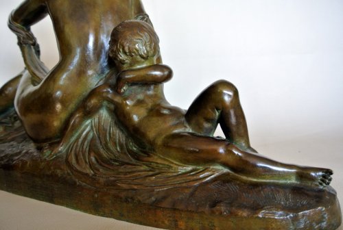 &quot;Venus et Cupidon&quot; statue signed Joe Descomps - 50