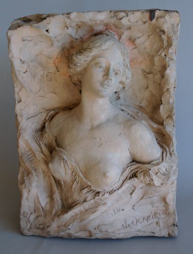 Buste de jeune femme - CH. DESVERGNES - Sculpture Style Art nouveau