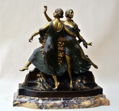 Groupe Art-Nouveau signé JD GUIRANDE (Joe Descomps 1869/1950) - Sculpture Style Art nouveau