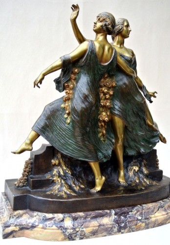 Art-Nouveau statue signed J D Guirande ( Joe Descomps) - Art nouveau