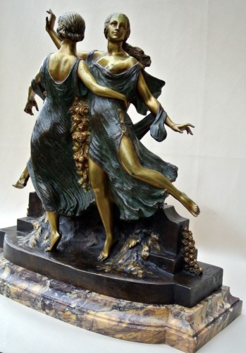 Art nouveau - Art-Nouveau statue signed J D Guirande ( Joe Descomps)