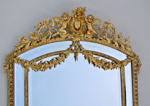 Miroir à fronton d'époque Napoléon III - Miroirs, Trumeaux Style Napoléon III