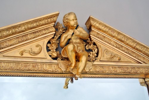 Antiquités - Mirror with putto musician end of nineteenth century