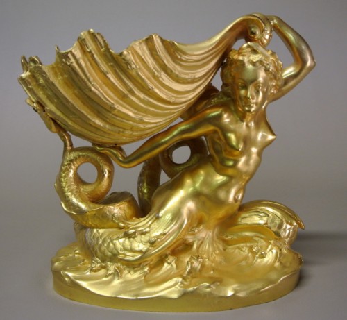 Paire de coupes en bronze doré par Marioton et Sandoz (Epoque 1900) - Art nouveau