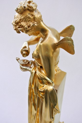 Art nouveau - &quot;Psyché à la lampe&quot; A.Carrier-Belleuse (1824/1887)