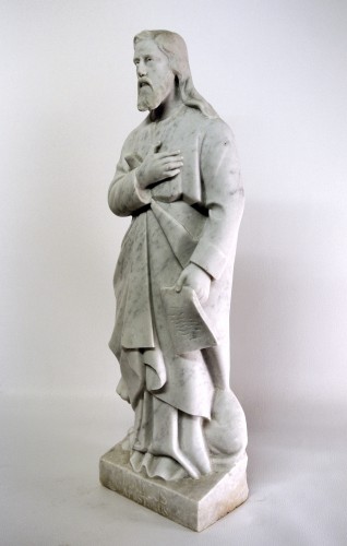 "Saint Marc" marbre de Carrare fin XIXe - Sculpture Style Napoléon III