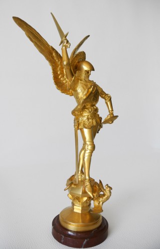 Sculpture Sculpture en Bronze - Saint Michel - Emmanuel Frémiet (1824/1910)