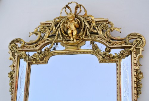Miroirs, Trumeaux  - Miroir à réserves d'époque XIXe