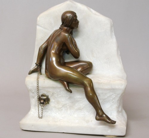 Chained Andromeda, Gustave Obiols 1858/1910 - Sculpture Style Art Déco