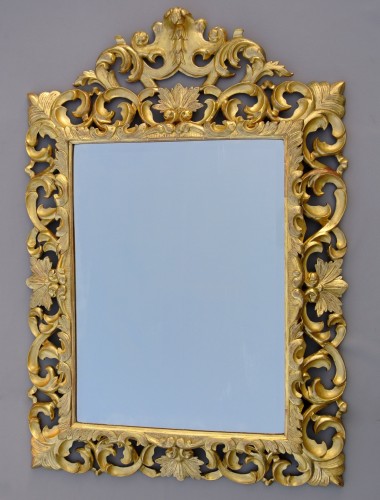 Antiquités - Miroir à fronton d&#039;époque XIXème