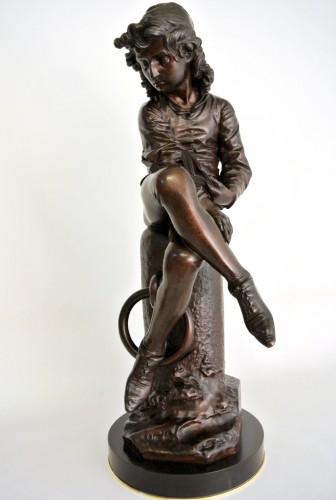 Sculpture Sculpture en Bronze - Le jeune Christophe Colomb, Giulio Monteverde (1837/1917)