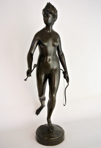 Sculpture Sculpture en Bronze - Diane chasseresse d'après Jean-Antoine Houdon (1741-1828)