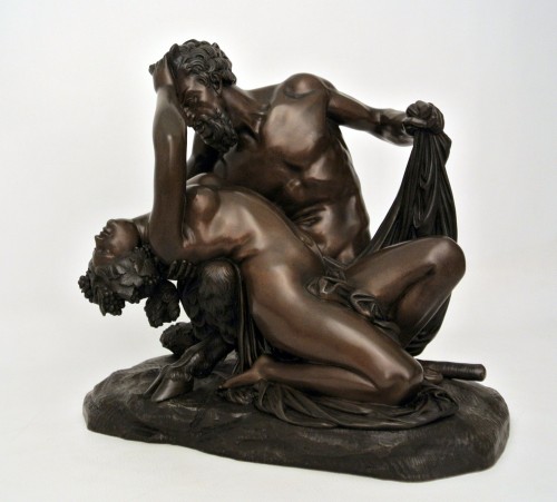Sculpture Sculpture en Bronze - "Satyre et bacchante" d'après James Pradier (1790-1852)
