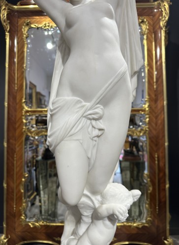 Antiquités - James Pradier (1790-1852) - Statue de femme en marbre blanc de Carrare