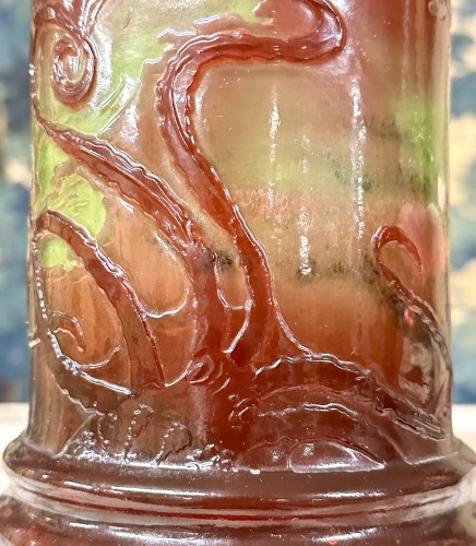 Emile Gallé - Vase à décor de pieuvre et fonds marins - Marius Simon Antiquités