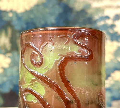 Emile Gallé - Vase à décor de pieuvre et fonds marins - Art nouveau