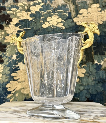 Vase en cristal à décor de dragons - Marius Simon Antiquités