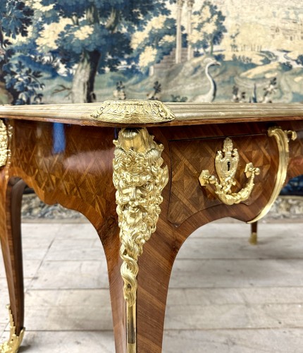 Napoleon III marquetry and gilt bronze desk - 