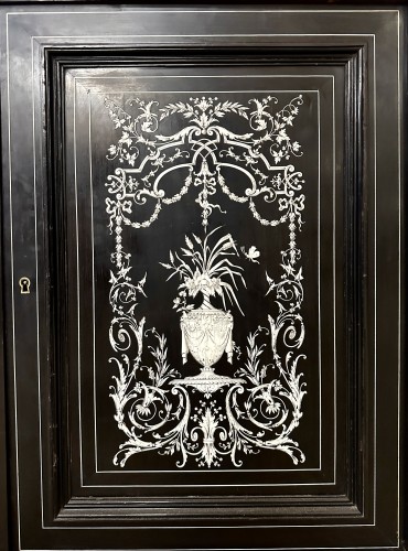 Napoléon III period bookcase in ivory and ebony marquetry  - 