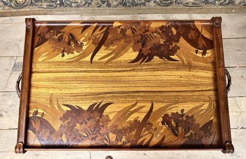 Art nouveau - Louis Majorelle, Art Nouveau marquetry tea table &quot;butomés&quot; model