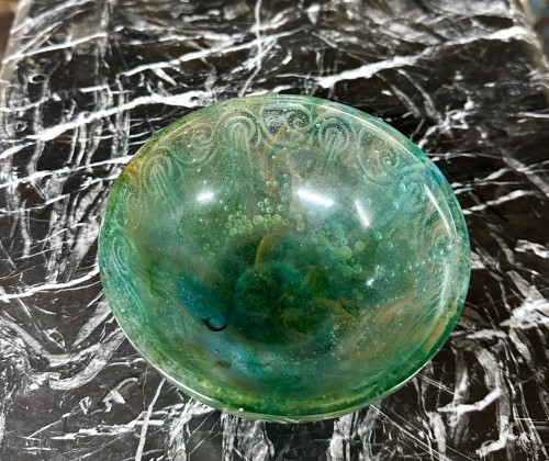 François Decorchemont - Art Deco  Pate de verre Vase Geometric Patterns - Art Déco