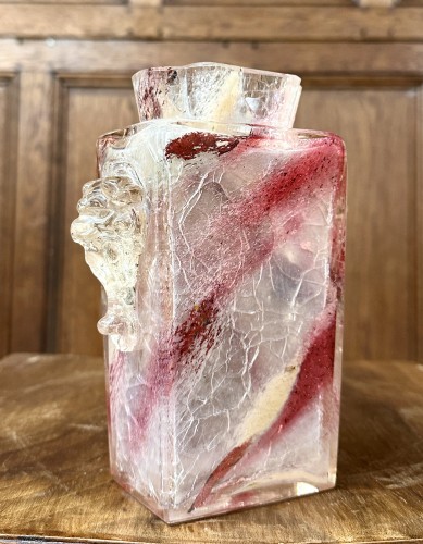  Ernest Baptiste Leveillé - Chinese style crackle vase, late 19th century - Glass & Crystal Style Napoléon III