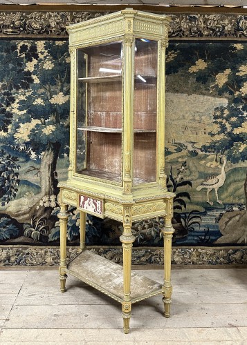 Large Display Case In Gilt And Wedgwood Rechampi Lacquered Wood, - Furniture Style 