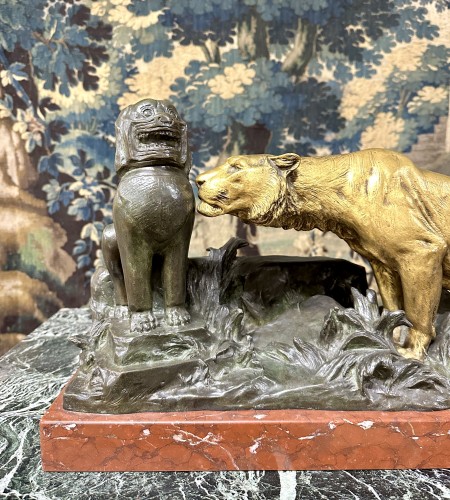 Sculpture  - Georges Gardet (1863-1939) -  Tiger in the Ruins