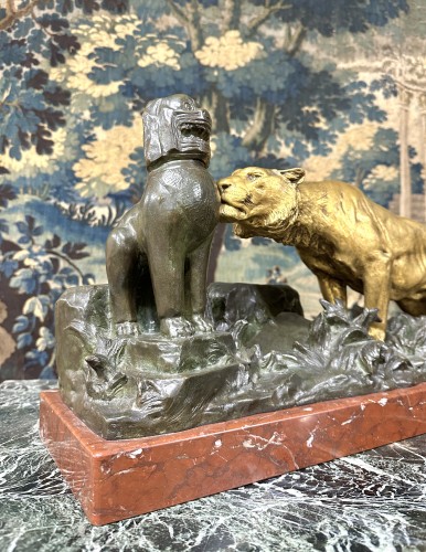 Art Déco - Georges Gardet (1863-1939) -  Tiger in the Ruins