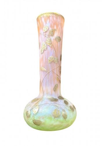 Daum Nancy - Large Art Nouveau vase decorated with Monnaie du pape