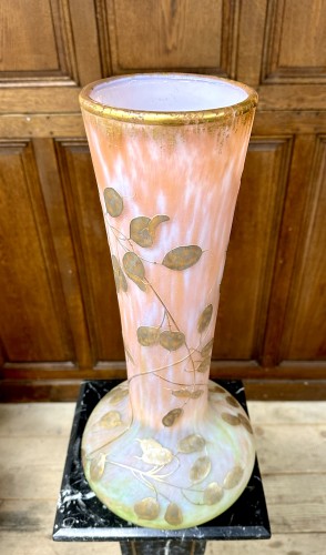 Glass & Crystal  - Daum Nancy - Large Art Nouveau vase decorated with Monnaie du pape