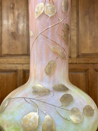 Daum Nancy - Large Art Nouveau vase decorated with Monnaie du pape - Art nouveau