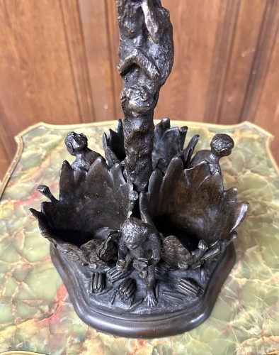 Christophe Fratin - Cigar holder palm tree, torch with monkey, Napoleon III - Napoléon III