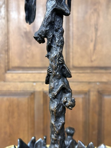 Napoléon III - Christophe Fratin - Cigar holder palm tree, torch with monkey, Napoleon III