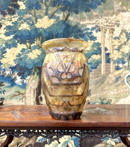 Gabriel Argy Rousseau - Vase « Feuilles de chardon », 1927 - Verrerie, Cristallerie Style Art Déco