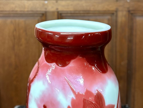 Emile Gallé, opaque glass vase “ Peking glassware ” with lotus - Glass & Crystal Style Art nouveau