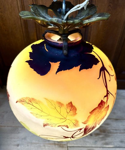 Art nouveau - Émile Gallé - Abutilon pendant or ceiling light