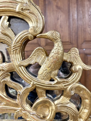 Gilded wooden mantelpiece mirror from the Regence period, 18th century - French Regence