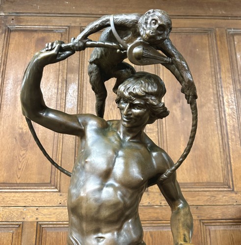 Sculpture  - François Laurent Rolard (1842-1912) - Monkey Money