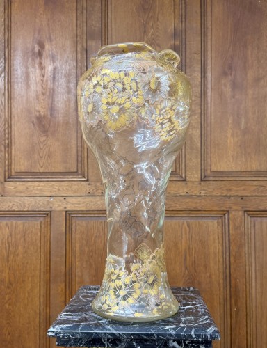Antiquités - Emile Gallé - Daisy and Canvas Vase