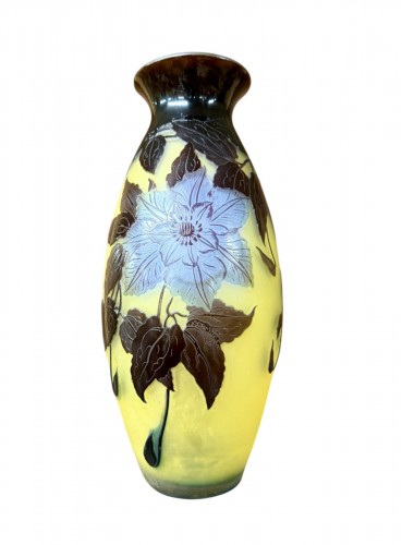 Émile gallé - art nouveau period vase with clematis