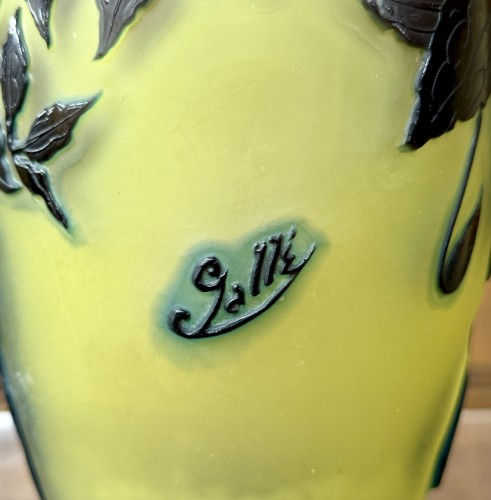 20th century - Émile gallé - art nouveau period vase with clematis