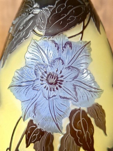 Art nouveau - Émile gallé - art nouveau period vase with clematis