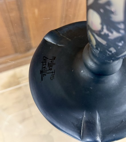 Muller frères a lunéville - lamp with anemone decoration art nouveau period - 